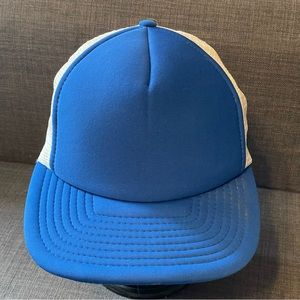 Vintage Blank Hat Cap Mesh Snapback Adjustable Blue Foam Calhead Style 81
